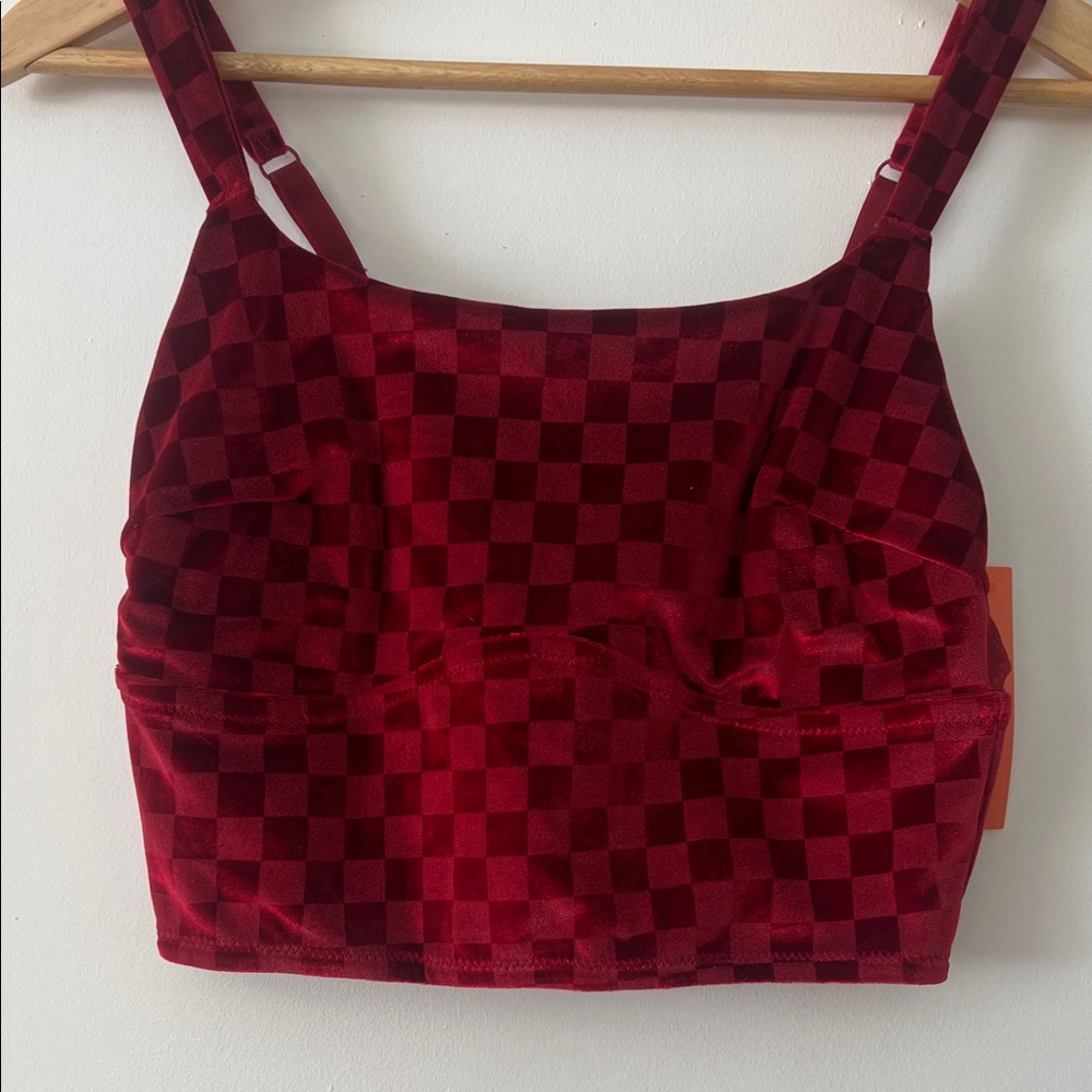 Colsie Red Checkered Top - Picture 3 of 4